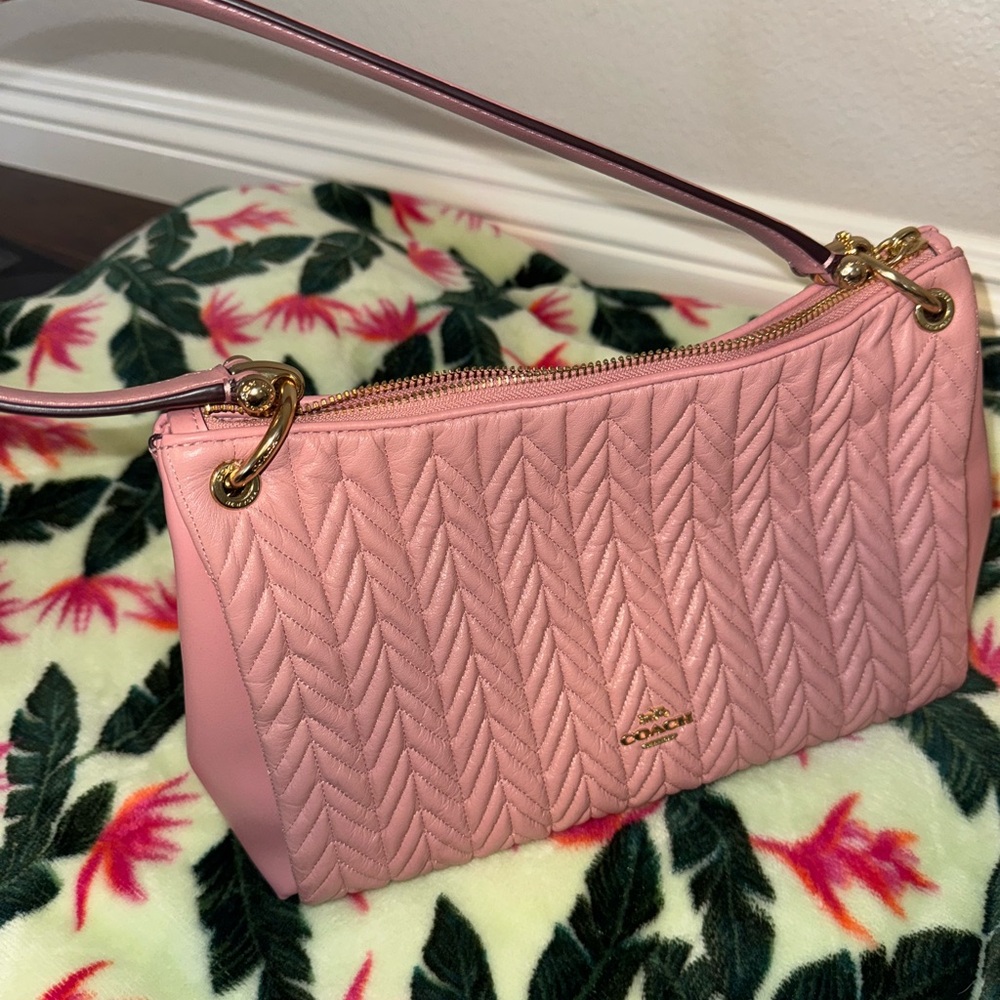 Coach Pink Quilted Shoulder Bag
